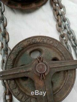 Vintage Yale and Towne Hoist Block and Tackle Pulley System