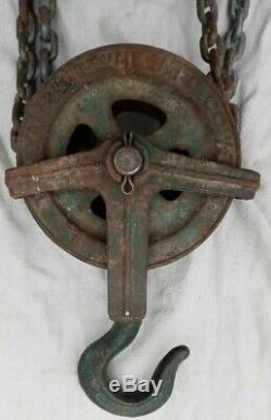 Vintage Yale and Towne Hoist Block and Tackle Pulley System