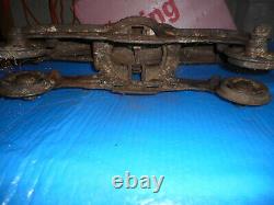 Vintage cast Iron Barn fresh MYERS OK Unloader Hay trolley with drop pulley