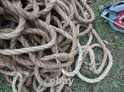 Vintage large 1 inch thick barn nautical rope 282' one piece