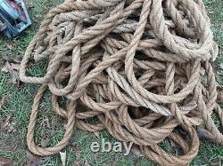 Vintage large 1 inch thick barn nautical rope 282' one piece
