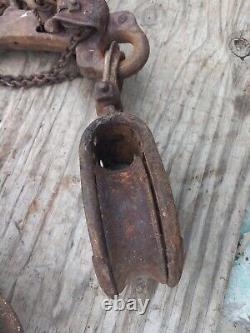 Vntg Cast Iron Myers O. K. Hay Trolley Drop Pulley Louden Iron Claw Forks Tracks
