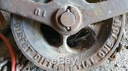 Vtg 1 TON CHAIN fall HOIST PULLEY James H Channon Chicago DIRECT DIFFERENTIAL
