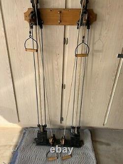 Vtg 1950s Wall Mount Rope & Pulley Workout Station