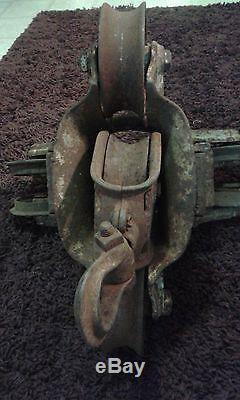 Vtg Antique Cast Iron Myers Ashland O Unloader Hay Trolley Carrier & Drop Pulley