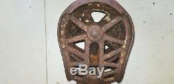 Vtg Antique F. E. Myers Unloader Hay Barn Trolley Carrier with Drop Pulley