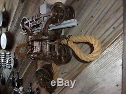Vtg Antique F. E. Myers Unloader Hay Barn Trolley/Carrier withDrop Pulley
