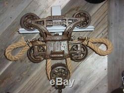 Vtg Antique F. E. Myers Unloader Hay Barn Trolley/Carrier withDrop Pulley