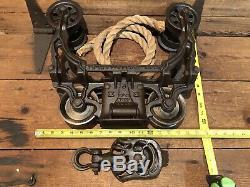 Vtg Antique F. E. Myers XX Hay Barn Trolley/Carrier withDrop Pulley and Hanger