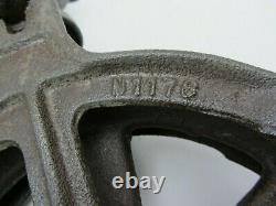 Vtg Antique Heavy Cast Iron Hay Trolley Farm Tool 7 Industrial Pulley N1176