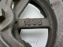 Vtg Antique Heavy Cast Iron Hay Trolley Farm Tool 7 Industrial Pulley N1176