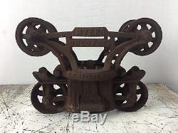 Vtg Antique MYERS O. K. UNLOADER HAY TROLLEY carrier rustic farm tool Cast Iron