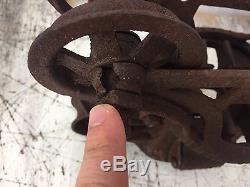 Vtg Antique MYERS O. K. UNLOADER HAY TROLLEY carrier rustic farm tool Cast Iron