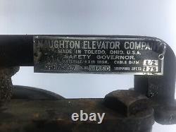 Vtg. Industrial Cast Iron Pulley Haughton Elevator Co. 1927 Est. Tower Theater