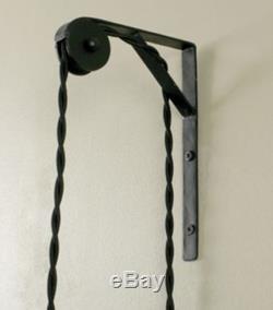 Vtg Wall/Ceiling Mount Bracket Light Cord/Rope Pulley Industrial/Steampunk Decor