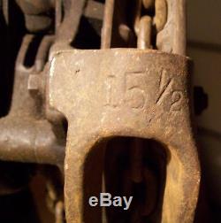 WRIGHT 1/2 TON CHAIN HOIST (VINTAGE) WITH REAL NICE LETTERING