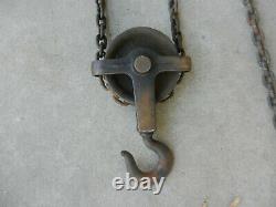 Westons Differential Chain Hoist Dual Block & Tackle Pulley USA Antique 1920s