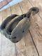 Wooden Double Block Pulley Man Cave Barn Find Ship Decor