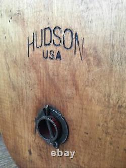 XL 15 Antique Hudson USA Wood Barn Vintage Large Farm Pulley Block Tackle