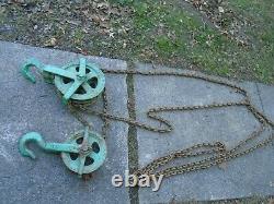 Yale Weston Antique Chain Hoist Differential Block & Pulley 1.5 Ton With 24' Chain