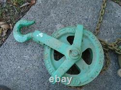 Yale Weston Antique Chain Hoist Differential Block & Pulley 1.5 Ton With 24' Chain